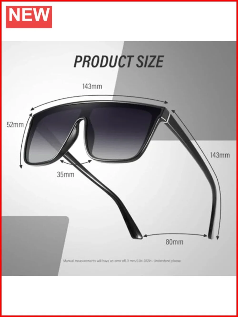 Vintage Oversized Square Sunglasses Women UV Protection Integrated Lens Retro